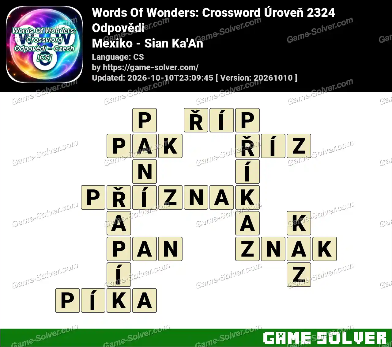 Words Of Wonders: Crossword Úroveň 2324 Odpovědi – Mexiko – Sian Ka’An